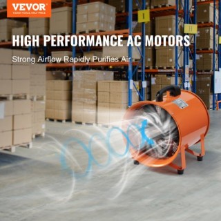 Φορητός Εξαεριστήρας VEVOR 304.8mm με 10m Σωλήνα για Βιομηχανική Χρ...