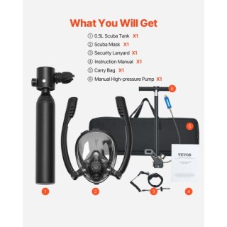 VEVOR Φορητή Φιάλη Κατάδυσης 0.5L με Αντλία QSYQP05L1GYQMNE2PV0 VEVOR Φορητή Φιάλη Κατάδυσης 0.5L με Αντλία QSYQP05L1GYQMNE2PV0