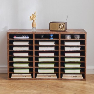 VEVOR Ξύλινος Οργανωτής Λογοτεχνίας 24 Θέσεων Σκούρο Καφέ WJJEKBHB2...