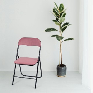 Galileo Πτυσσόμενη καρέκλα εξοικονόμησης χώρου σε ροζ βελούδο 435x4...