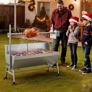VEVOR Ηλεκτρική Σούβλα Ανοξείδωτη με Ροδάκια για Κάμπινγκ - Σούβλα ...