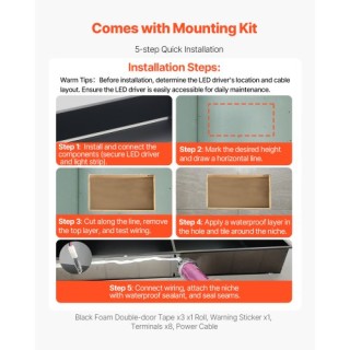 VEVOR Εσοχή Ντους 33x63.5x10.2 cm με LED από Ανοξείδωτο Ατσάλι BXGL... VEVOR Εσοχή Ντους 33x63.5x10.2 cm με LED από Ανοξείδωτο Ατσάλι BXGL...