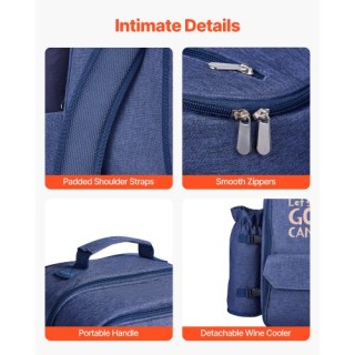 VEVOR Τσάντα Πικνίκ Παραλίας για 4 Άτομα με Θήκη Ψυγείου Μπλε Ναυτι... VEVOR Τσάντα Πικνίκ Παραλίας για 4 Άτομα με Θήκη Ψυγείου Μπλε Ναυτι...