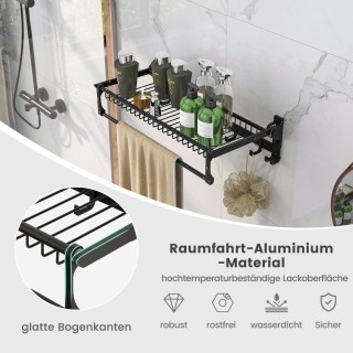 Costway Πτυσσόμενη Κρεμάστρα Πετσετών Μπάνιου με Ράφι και Γάντζους... Costway Πτυσσόμενη Κρεμάστρα Πετσετών Μπάνιου με Ράφι και Γάντζους...