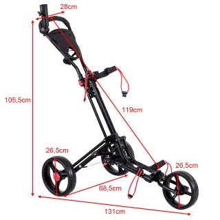 Costway Ελαφρύ και Ανθεκτικό Καρότσι Γκολφ με Ρυθμιζόμενη Λαβή και... Costway Ελαφρύ και Ανθεκτικό Καρότσι Γκολφ με Ρυθμιζόμενη Λαβή και...