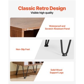 VEVOR Τριώροφη Βάση Πικάπ για Βινύλια μέχρι 150 Δίσκους - Καφέ DCJZ...