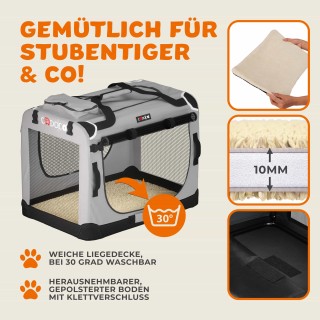 Υφασμάτινο Κλουβί Μεταφοράς Σκύλου 60 x 42 x 44cm Γκρι 105973 Cadoca Υφασμάτινο Κλουβί Μεταφοράς Σκύλου 60 x 42 x 44cm Γκρι 105973 Cadoca