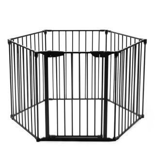 Costway Πτυσσόμενο Προστατευτικό Τζακιού με Πόρτα Ασφαλείας & Στήρι...