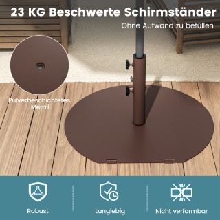 Costway  Βάση Ομπρέλας 23 kg με Ρόδες και Λαβή για Στύλους 41/50 mm...