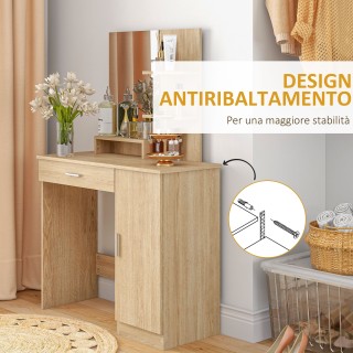 HOMCOM Τουαλέτα υπνοδωματίου με ντουλάπι, συρτάρι, καθρέφτη μακιγιά... HOMCOM Τουαλέτα υπνοδωματίου με ντουλάπι, συρτάρι, καθρέφτη μακιγιά...