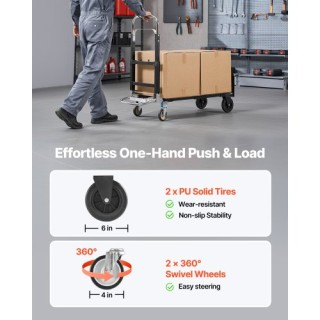 VEVOR Διπλό Καρότσι Μεταφοράς 2 σε 1 με Αναδιπλούμενη Λαβή DGNSTHC5...