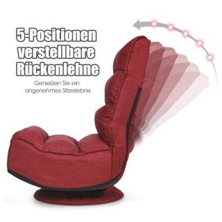 Costway Περιστρεφόμενη Καρέκλα Δαπέδου με Ρυθμιζόμενη Πλάτη - Κόκκι... Costway Περιστρεφόμενη Καρέκλα Δαπέδου με Ρυθμιζόμενη Πλάτη - Κόκκι...