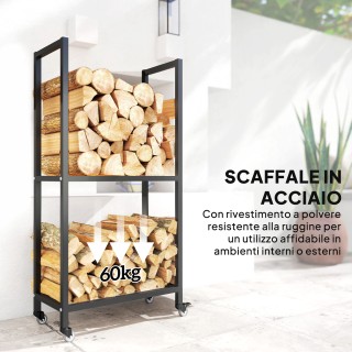 Outsunny Αποθηκευτικός Χώρος Ξύλων Εξωτερικού και Εσωτερικού Χώρου ...