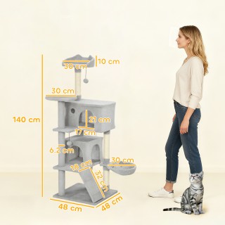 PawHut Υψηλό Δέντρο Αναρρίχησης για Γάτες 140 εκ. με 2 Σπιτάκια, Αι... PawHut Υψηλό Δέντρο Αναρρίχησης για Γάτες 140 εκ. με 2 Σπιτάκια, Αι...
