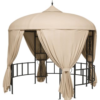 Outsunny Round Garden Gazebo Ø3m με κουρτίνες και αεραγωγούς σε μέτ... Outsunny Round Garden Gazebo Ø3m με κουρτίνες και αεραγωγούς σε μέτ...