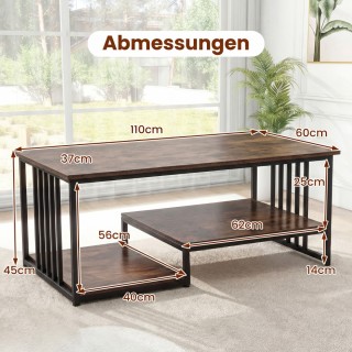 Costway Ορθογώνιο τραπεζάκι σαλονιού με 2 ράφια και ανθεκτικό μεταλ... Costway Ορθογώνιο τραπεζάκι σαλονιού με 2 ράφια και ανθεκτικό μεταλ...