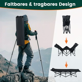 Costway Πτυσσόμενο Κρεβάτι Κατασκήνωσης για Ενήλικες με Σύστημα 10 ...