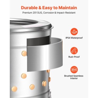 VEVOR Μηχάνημα Απομάκρυνσης Φτερών Πουλερικών, 400mm, 500W, 230RPM,... VEVOR Μηχάνημα Απομάκρυνσης Φτερών Πουλερικών, 400mm, 500W, 230RPM,...