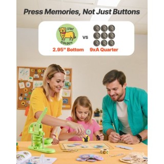 VEVOR Μηχανή Κατασκευής Καρφιτσών 75mm με Εξαρτήματα, Πράσινο SLKXZ...