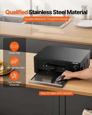 VEVOR Ηλεκτρικός Φούρνος Πίτσας 304.8mm, Εσωτερικός Φούρνος Πίτσας ...