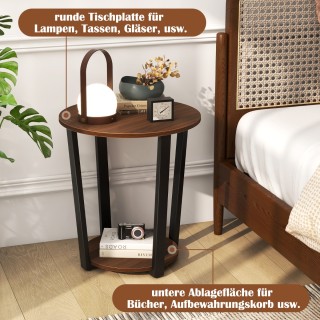 Costway  Βιομηχανικό Στρογγυλό Βοηθητικό Τραπέζι με Διπλή Επιφάνεια...