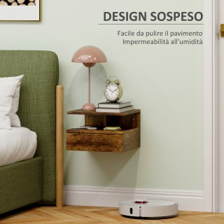 HOMCOM Σετ 2 Επιτοίχιων Κομοδίνων για Κρεβατοκάμαρα με Συρτάρι και ... HOMCOM Σετ 2 Επιτοίχιων Κομοδίνων για Κρεβατοκάμαρα με Συρτάρι και ...