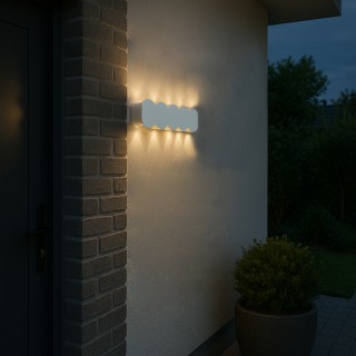 BAKAJI Απλίκα Τοίχου 10 LED Λευκή Λάμπα με Θερμό Λευκό Φως 26x8x3cm... BAKAJI Απλίκα Τοίχου 10 LED Λευκή Λάμπα με Θερμό Λευκό Φως 26x8x3cm...