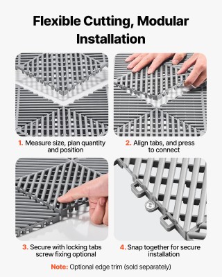 VEVOR Αλληλοσυνδεόμενα Πλακίδια Δαπέδου Αποστράγγισης 310 x 310 mm,...