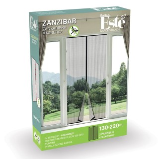 Galileo Μαύρη μαγνητική σίτα για πόρτα 130x220 cm με αυτοκόλλητη τα...