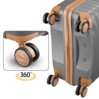 PROVITERA Σετ 4 Σκληρές Βαλίτσες Γκρι από Ανθεκτικό Πολυπροπυλένιο ...