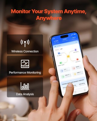 VEVOR 4000W Υβριδικός Ηλιακός Μετατροπέας, 24V DC σε 230V AC, Καθαρ...