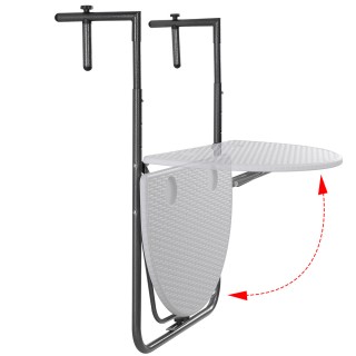 BAKAJI Τραπέζι Μπαλκονιού Πτυσσόμενο Μεταλλικό και Πολυρατάν Λευκό ...