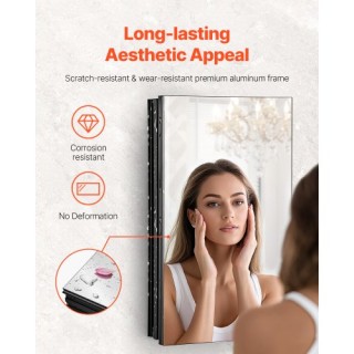 VEVOR Ντουλάπι Φαρμάκων 14 x 24 με Ρυθμιζόμενα Ράφια και Καθρέφτη J...