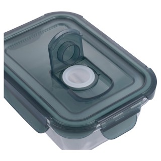 Galileo Αεροστεγές Ορθογώνιο Γυάλινο Δοχείο 370 ml με Καπάκι και Κλ...