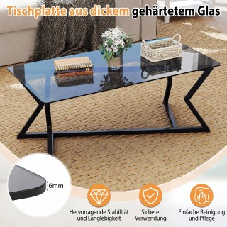 Costway Ορθογώνιο Τραπεζάκι Σαλονιού με Επιφάνεια από Σκληρυμένο Γυ... Costway Ορθογώνιο Τραπεζάκι Σαλονιού με Επιφάνεια από Σκληρυμένο Γυ...