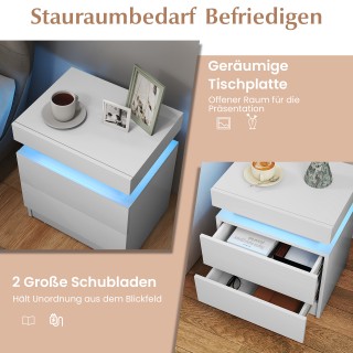 Costway Μοντέρνο Κομοδίνο με LED Φωτισμό και 2 Συρτάρια- 45 x 35 ... Costway Μοντέρνο Κομοδίνο με LED Φωτισμό και 2 Συρτάρια- 45 x 35 ...