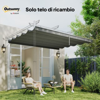 Outsunny Ανταλλακτικό Κάλυμμα για Κιόσκι 4x3 m με 10 Οπές Αποστράγγ...