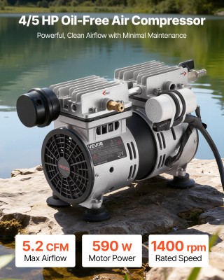 VEVOR Αεριστήρας Λίμνης, Αεροσυμπιεστής 5.2CFM 4/5HP για Λίμνες έως...