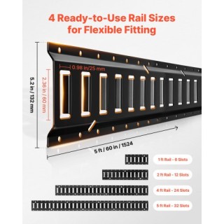 VEVOR Σετ Ράγας Δεσίματος E-Track, 8 Τεμάχια 1.5μ + 1.2μ + 0.6μ + 0...