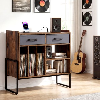 Costway Βάση Δίσκων Βινυλίου με Πρίζες, USB και Θύρα Type-C, με 2 Π... Costway Βάση Δίσκων Βινυλίου με Πρίζες, USB και Θύρα Type-C, με 2 Π...