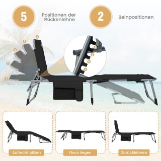 Costway Ρυθμιζόμενη Ξαπλώστρα Παραλίας με Αφαιρούμενο Μαξιλάρι και... Costway Ρυθμιζόμενη Ξαπλώστρα Παραλίας με Αφαιρούμενο Μαξιλάρι και...