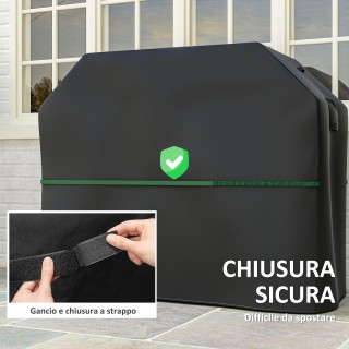 Outsunny Κάλυμμα BBQ Αδιάβροχο 147x61x122 εκ. Μαύρο 84G-845V00BK
