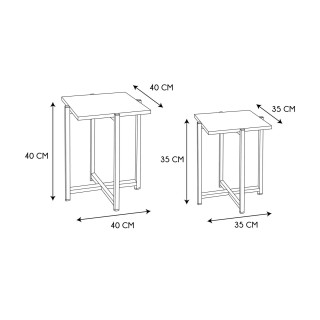 Σετ 2 Βοηθητικά Τραπέζια από Ξύλο & Μέταλλο 40 x 40 x 40 cm 35 x 35... Σετ 2 Βοηθητικά Τραπέζια από Ξύλο & Μέταλλο 40 x 40 x 40 cm 35 x 35...
