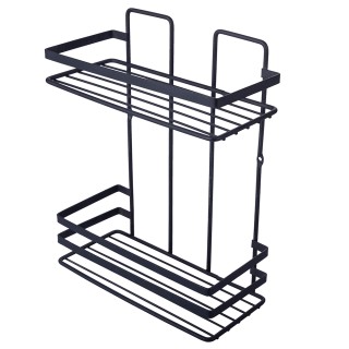 Galileo Ράφι με 2 επίπεδα από σίδερο 24x11x30 εκ, μαύρο σατινέ 5914743