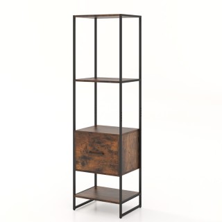 Costway Ψηλή Βιβλιοθήκη με Μεταλλικό Σκελετό και Συρτάρι για Επιπλέ... Costway Ψηλή Βιβλιοθήκη με Μεταλλικό Σκελετό και Συρτάρι για Επιπλέ...