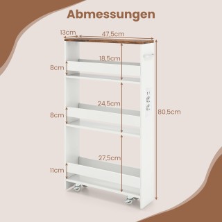 Costway Λεπτό τροχήλατο αποθηκευτικό καρότσι 13 εκατοστών με σταθμό... Costway Λεπτό τροχήλατο αποθηκευτικό καρότσι 13 εκατοστών με σταθμό...