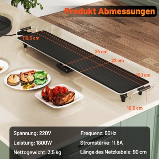 Costway Ηλεκτρική Πλάκα Teppanyaki 1800W με Αντικολλητική Επιφάνεια...