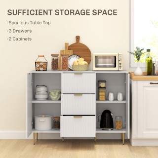 HOMCOM Μοντέρνα Κρεντέντζα με 3 Συρτάρια, 2 Ντουλάπια και Ρυθμιζόμε... HOMCOM Μοντέρνα Κρεντέντζα με 3 Συρτάρια, 2 Ντουλάπια και Ρυθμιζόμε...