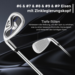 Costway Σετ Γκολφ για Αριστερόχειρες Άνδρες με Ελαφριά Κατασκευή - ...