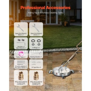 VEVOR Πλυστικό Επιφανειών 18 με Ρόδες και Διπλή Λαβή έως 4000 PSI G...